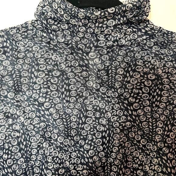 Cinq A Sept Mesh Turtleneck Blue Print SZ M - Picture 3 of 7